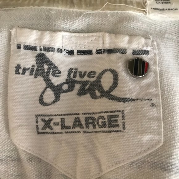 Triple Five Soul Natural White w/Gray & Teal Windowpane Plaid Zip-Up Jacket XL - Picture 13 of 13